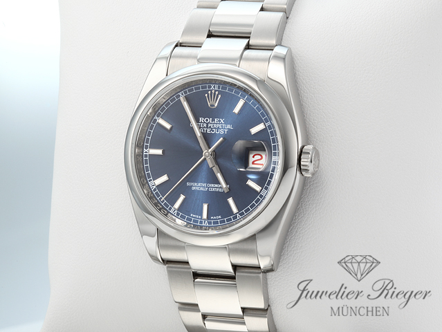 Bild 2 der Galerie: Rolex Datejust 36 mm 116200 Edelstahl 2014 LC100 Automatik Herrenuhr Damenuhr Stahl