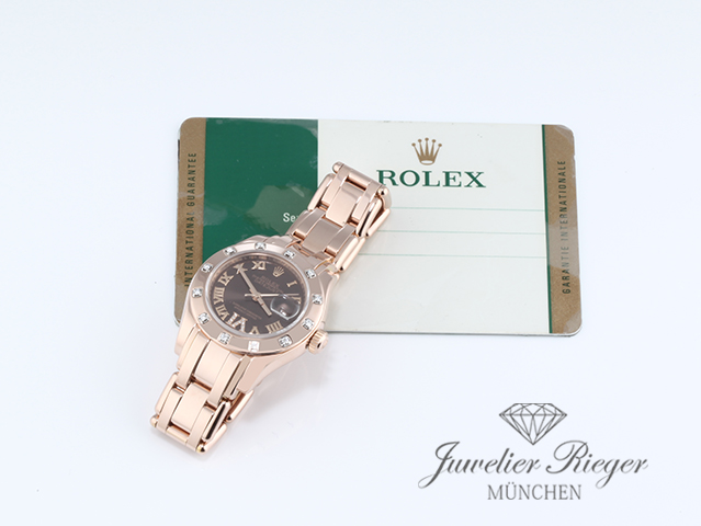 Bild 7 der Galerie: Rolex Pearlmaster 29 Rosegold 750 80315 2018 Diamanten Automatik Lady Gold