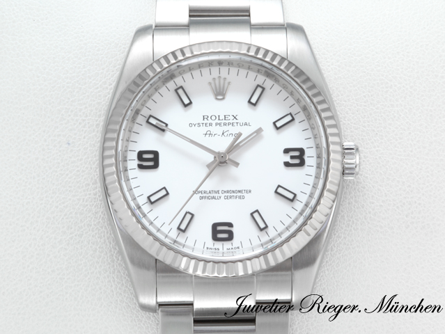 Bild 1 der Galerie: Rolex Airking 34 mm 114234 Edelstahl Weissgold 750 Automatik Medium Stahl