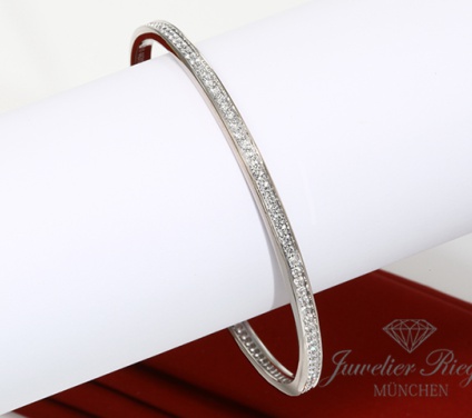 . Cartier Armreif Weissgold 750 Größe MD / 19,5 cm Diamanten ca. 2,3 ct. Gold