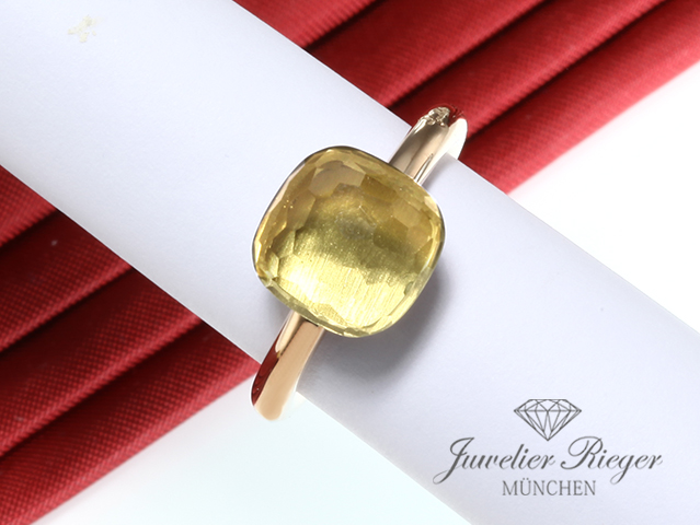 Bild 1 der Galerie: Pomellato Ring Nudo Classic Rosegold Weissgold 750 Zitronenquarz Gr 53 Gold Dame