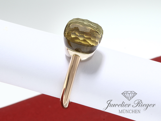 Bild 2 der Galerie: Pomellato Ring Nudo Classic Rosegold Weissgold 750 Zitronenquarz Gr 53 Gold Dame