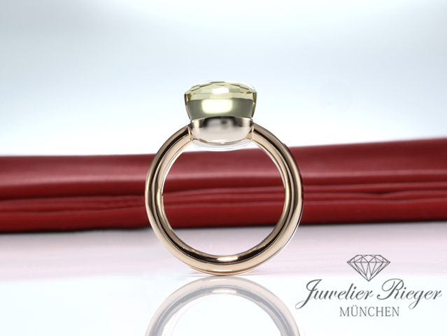 Bild 3 der Galerie: Pomellato Ring Nudo Classic Rosegold Weissgold 750 Zitronenquarz Gr 53 Gold Dame