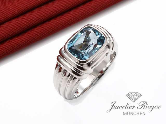Bild 1 der Galerie: Bulgari Ring Gold 750 Rhodiniert Blautopas Gr. 52 Gold Bvlgari