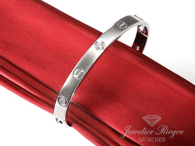 Bild 5 der Galerie: Cartier Armreif Love Weissgold 750 Größe 16 6 Diamanten Gold Damen Armband