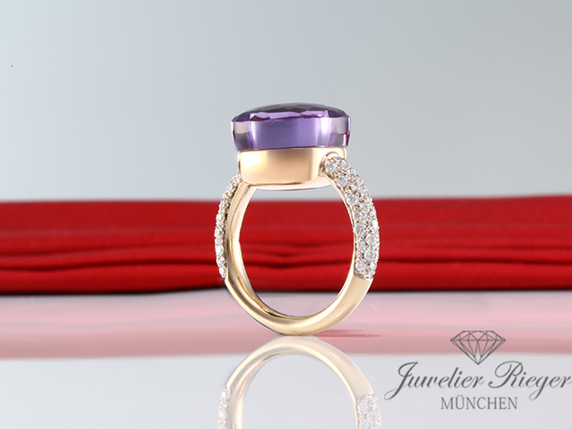 Bild 4 der Galerie: Pomellato Ring Nudo Rose- & Weissgold 750 Amethyst Diamanten Gr 52