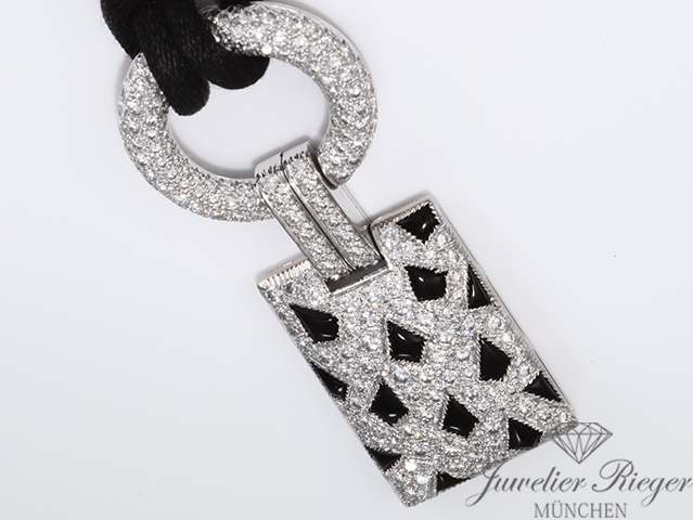 Image 6 of gallery: Cartier Collier Panthere de Cartier Weissgold 750 Diamanten Onyx Kette Gold