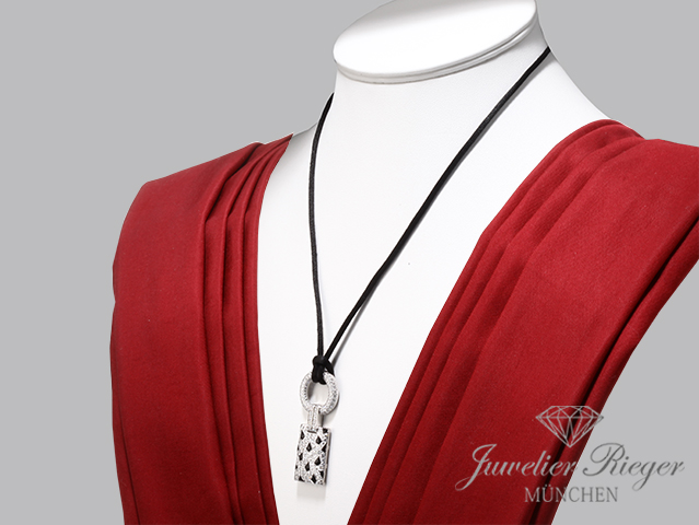 Produktbild eines Schmuckstücks. Cartier Collier Panthere de Cartier Weissgold 750 Diamanten Onyx Kette Gold