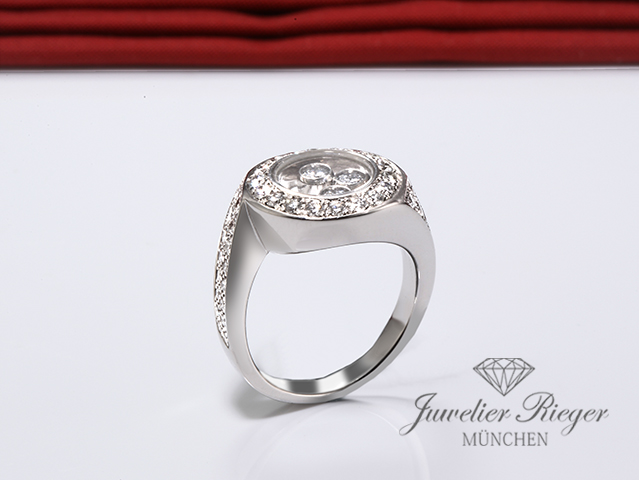 Image 4 of gallery: Chopard Ring Happy Diamonds Weissgold 750 Diamanten 1,31 ct. Größe 53 Gold