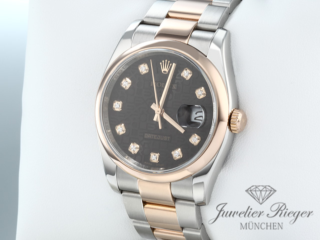 Image 3 of gallery: Rolex Datejust 36 mm 116201 2010 Stahl Rosegold 750 Diamanten Automatik