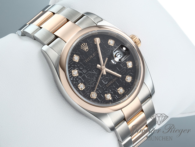 Image 2 of gallery: Rolex Datejust 36 mm 116201 2010 Stahl Rosegold 750 Diamanten Automatik