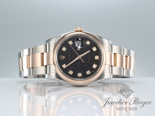 Image 4 of gallery: Rolex Datejust 36 mm 116201 2010 Stahl Rosegold 750 Diamanten Automatik