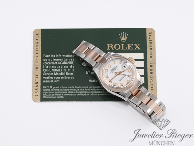 Bild 6 der Galerie: Rolex Lady Datejust 26 mm 179161 2010 Edelstahl Roségold 750 Automatik Gold
