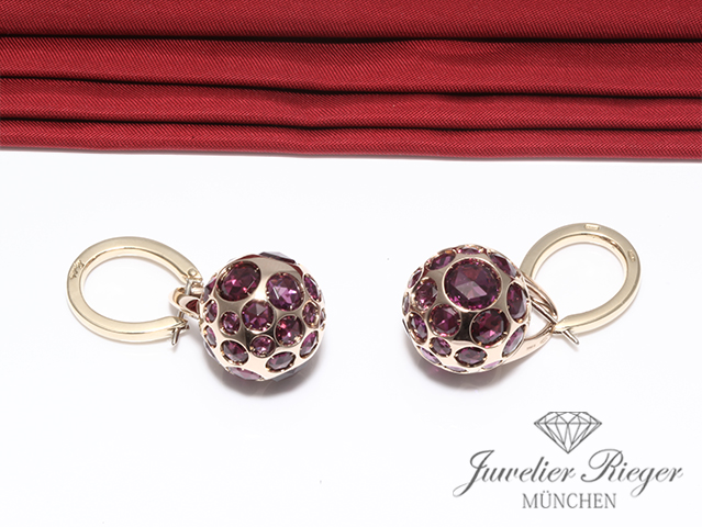 Bild 3 der Galerie: Pomellato Ohrringe Harem Gelbgold & Rosegold 750 Rhodolithe Gold Ohrhänger