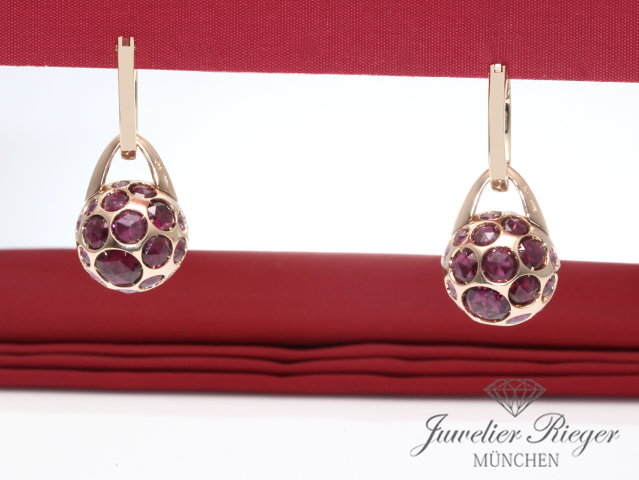 Bild 2 der Galerie: Pomellato Ohrringe Harem Gelbgold & Rosegold 750 Rhodolithe Gold Ohrhänger