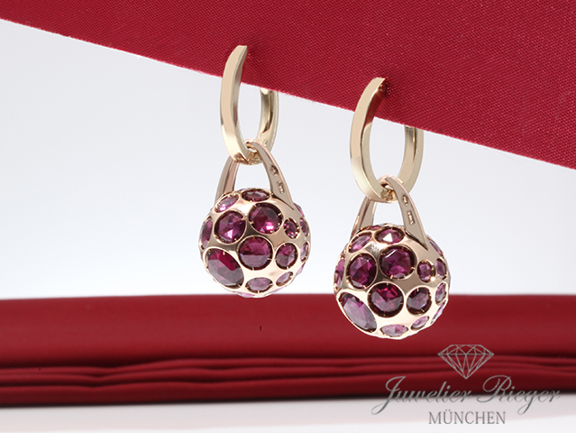 Bild 1 der Galerie: Pomellato Ohrringe Harem Gelbgold & Rosegold 750 Rhodolithe Gold Ohrhänger