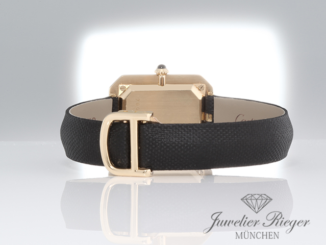 Bild 6 der Galerie: Cartier Cristallor Paris 78095 Gelbgold 750 Stoffband Handaufzug Lady Damen Gold