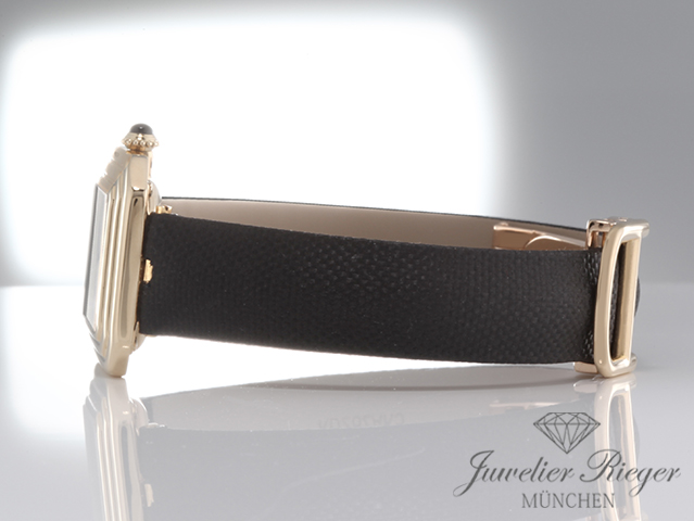 Bild 5 der Galerie: Cartier Cristallor Paris 78095 Gelbgold 750 Stoffband Handaufzug Lady Damen Gold