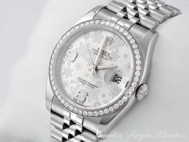 Bild 2 der Galerie: Rolex Datejust 36 mm 116244 2010 LC100 Stahl Weissgold 750 Diamanten Automatik
