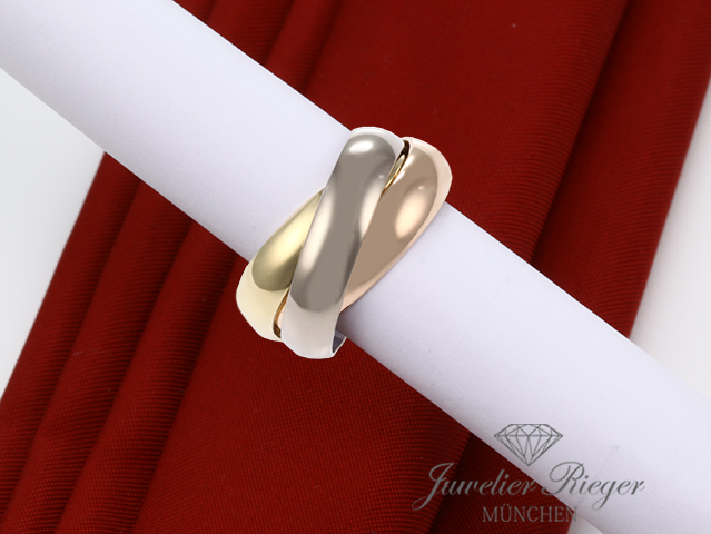 Bild 1 der Galerie: Cartier Ring Trinity Gelbgold Weissgold Rosegold 750 Gr 55 ca. 4,9 mm breit Gold 