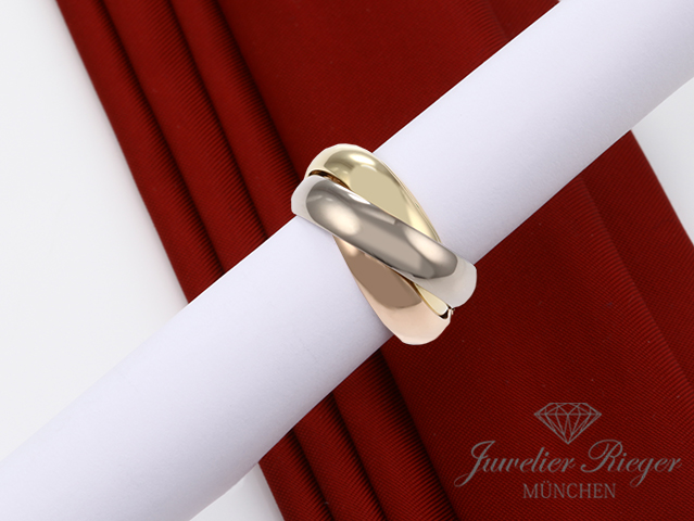 Bild 5 der Galerie: Cartier Ring Trinity Gelbgold Weissgold Rosegold 750 Gr 55 ca. 4,9 mm breit Gold 