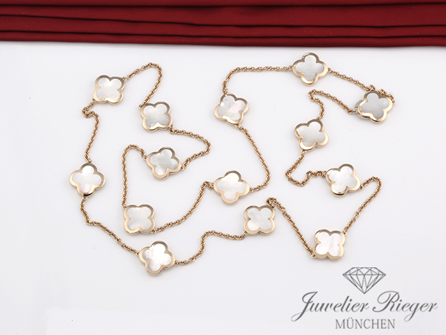 Bild 2 der Galerie: Van Cleef & Arpels Collier Pure Alhambra Gelbgold 750 Perlmutt 2016 Gold