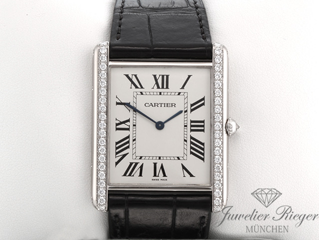 Image 1 of gallery: Cartier Tank Louis XL Weissgold 750 Diamanten 2020 WT200006 Handaufzug Gold