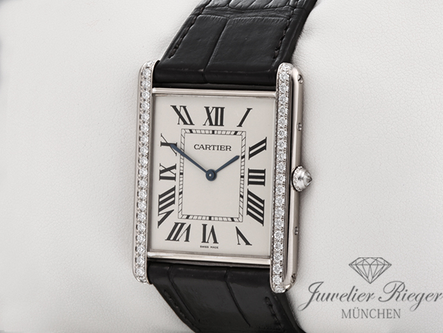 Image 2 of gallery: Cartier Tank Louis XL Weissgold 750 Diamanten 2020 WT200006 Handaufzug Gold