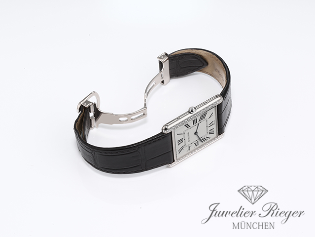 Image 5 of gallery: Cartier Tank Louis XL Weissgold 750 Diamanten 2020 WT200006 Handaufzug Gold