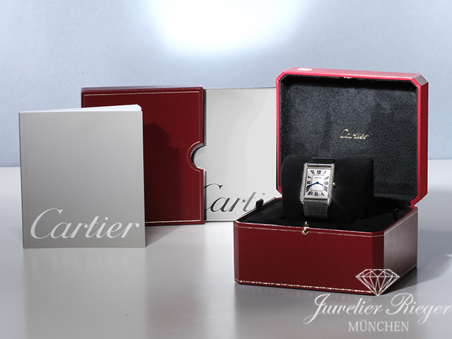 Image 8 of gallery: Cartier Tank Louis XL Weissgold 750 Diamanten 2020 WT200006 Handaufzug Gold