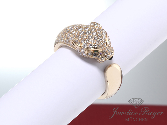 Bild 4 der Galerie: Cartier Ring Panthere Mittleres Modell Gelbgold 750 Diamanten Größe 61 N4225052