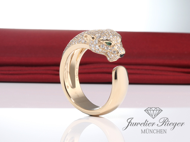 Bild 1 der Galerie: Cartier Ring Panthere Mittleres Modell Gelbgold 750 Diamanten Größe 61 N4225052