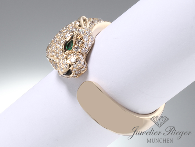 Bild 3 der Galerie: Cartier Ring Panthere Mittleres Modell Gelbgold 750 Diamanten Größe 61 N4225052