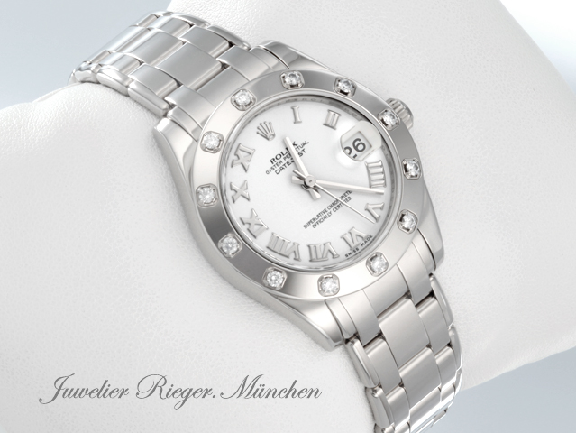 Bild 2 der Galerie: Rolex Pearlmaster 34 81319 2011 Weissgold 750 Diamanten Automatik Medium Gold