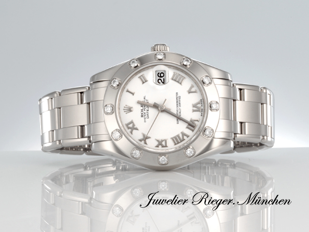 Bild 4 der Galerie: Rolex Pearlmaster 34 81319 2011 Weissgold 750 Diamanten Automatik Medium Gold
