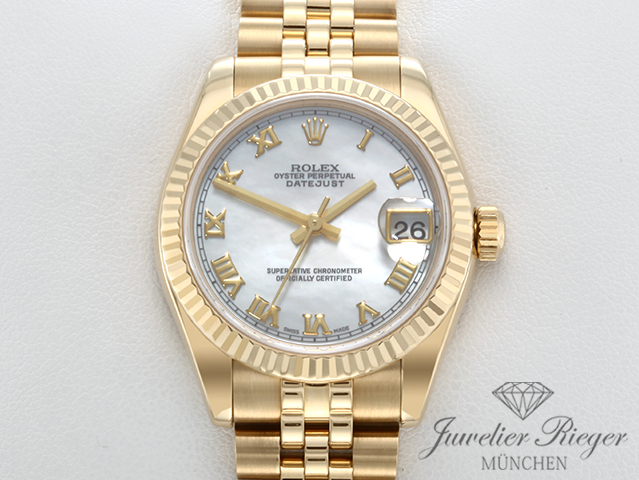 Image 1 of gallery: Rolex Datejust 31 mm Medium 178278 Gelbgold 750 Perlmutt Automatik Gold Damen