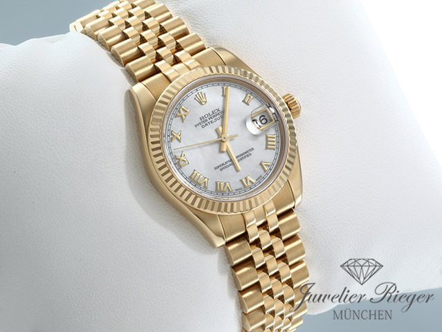 Image 3 of gallery: Rolex Datejust 31 mm Medium 178278 Gelbgold 750 Perlmutt Automatik Gold Damen