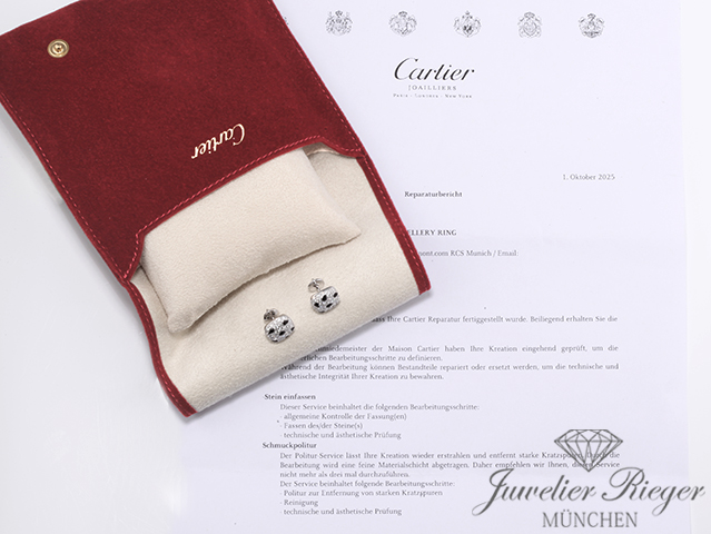 Bild 5 der Galerie: Unikat Cartier Ohrringe Panthere Weissgold 750 Diamanten Onyx Gold