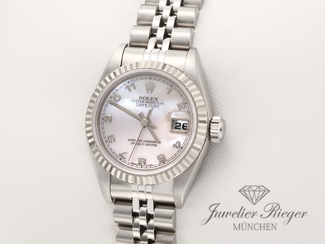 Bild 2 der Galerie: Rolex Lady Datejust Edelstahl Weissgold 750 Cacholong Automatik Stahl Gold