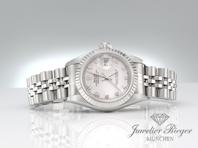 Bild 4 der Galerie: Rolex Lady Datejust Edelstahl Weissgold 750 Cacholong Automatik Stahl Gold