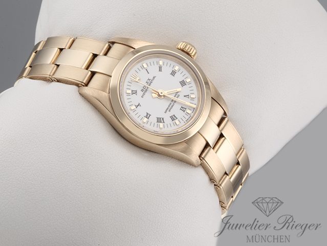 Bild 3 der Galerie: Rolex Lady Oyster Perpetual 26 mm Gelbgold 750 1995 Automatik Gold Damenuhr