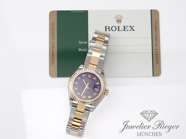 Bild 7 der Galerie: Rolex Lady Datejust 28 mm 279173 Edelstahl Gelbgold 750 Diamanten Automatik Gold