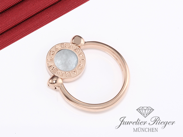 Bild 4 der Galerie: Bulgari Flip Ring Bvlgari Rosegold 750 Gr 52 Perlmutt Diamanten Brillanten Gold