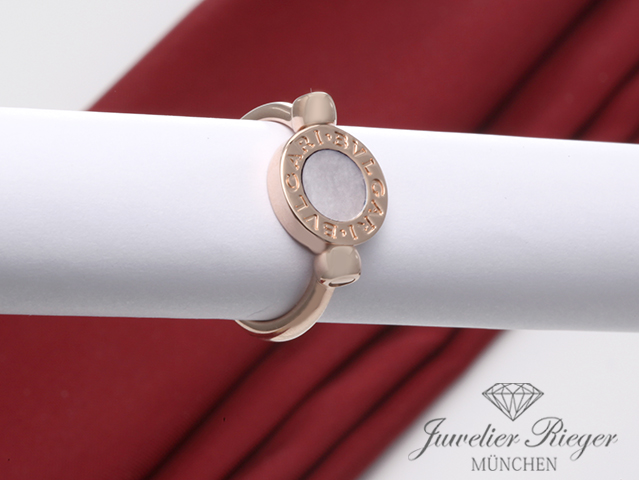 Bild 3 der Galerie: Bulgari Flip Ring Bvlgari Rosegold 750 Gr 52 Perlmutt Diamanten Brillanten Gold