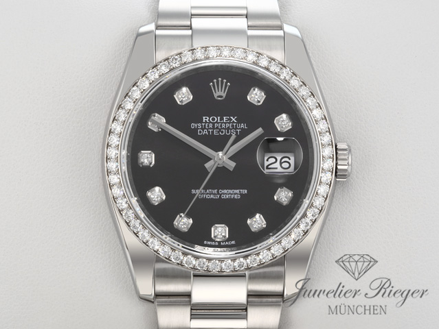 Bild 1 der Galerie: Rolex Datejust 36 mm 116244 2016 Stahl Weissgold 750 Diamanten Automatik Gold