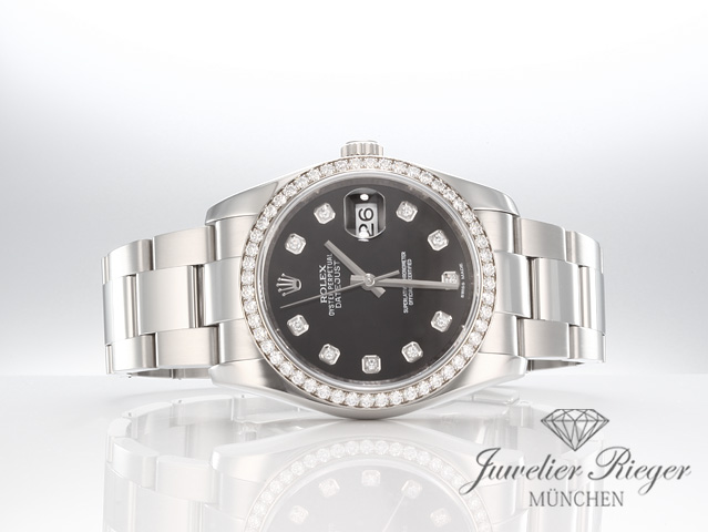 Bild 4 der Galerie: Rolex Datejust 36 mm 116244 2016 Stahl Weissgold 750 Diamanten Automatik Gold