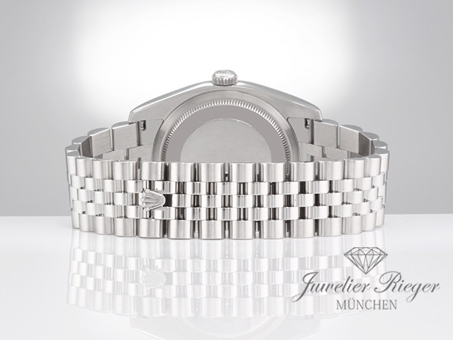 Image 6 of gallery: Rolex Datejust 36 mm 116234 Stahl Weissgold 750 Cacholong Diamanten Automatik