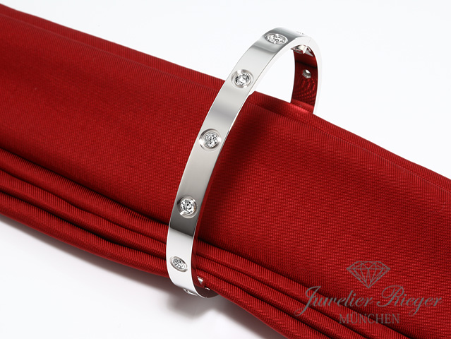 Image 1 of gallery: Cartier Armreif Love Weissgold 750 Größe 17 10 Diamanten Gold Damen Armband