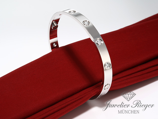 Image 2 of gallery: Cartier Armreif Love Weissgold 750 Größe 17 10 Diamanten Gold Damen Armband
