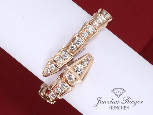 Bild 2 der Galerie: Bvlgari Ring Serpenti Viper Rosegold 750 Gr M 2019 Diamanten Brillanten Gold